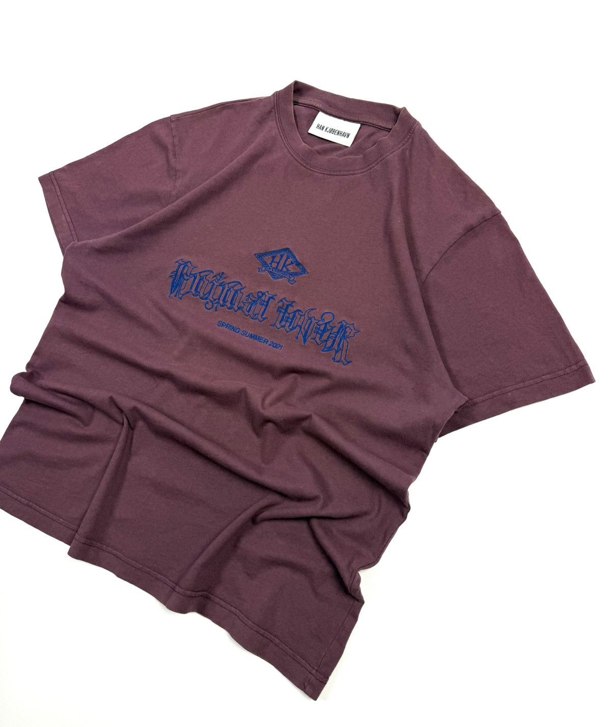 Han Kjobenhavn Han Kjobenhavn SS21 Gothic Embroidered Logo Tee Burgundy Size US L / EU 52-54 / 3 - 3 Thumbnail