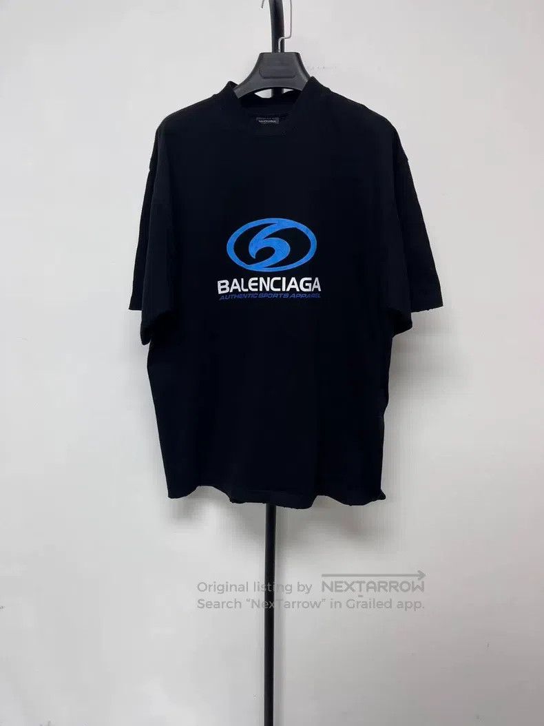 Balenciaga Balenciaga Blue Logo Printed Pattern Crewneck Short Sleeve Size US XS / EU 42 / 0 - 1 Thumbnail