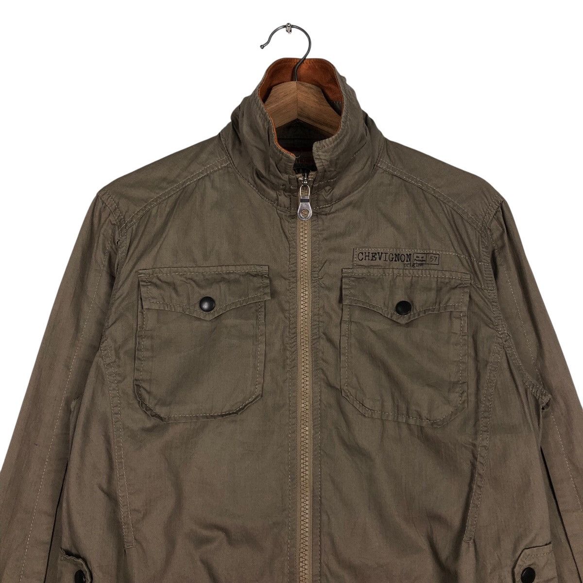 Chevignon 📌Vintage Biker Jacket Chevignon Leather Collar Rare Design Size US M / EU 48-50 / 2 - 4 Thumbnail