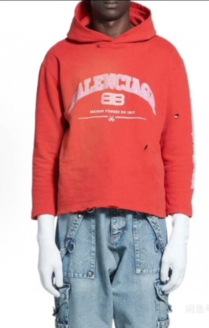 Balenciaga balenciaga vintage red hooded sweatshirt Size US S / EU 44-46 / 1 - 3 Thumbnail