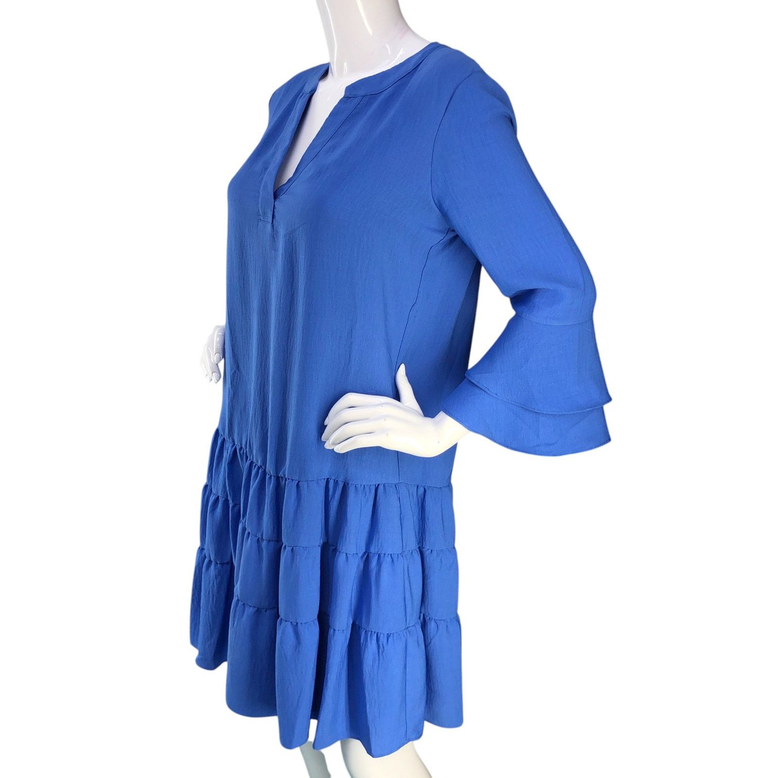 Joseph Ribkoff Joseph Ribkoff Size 6 Dress Tiered Ruffle Bell Sleeve Jersey Size M / US 6-8 / IT 42-44 - 4 Thumbnail