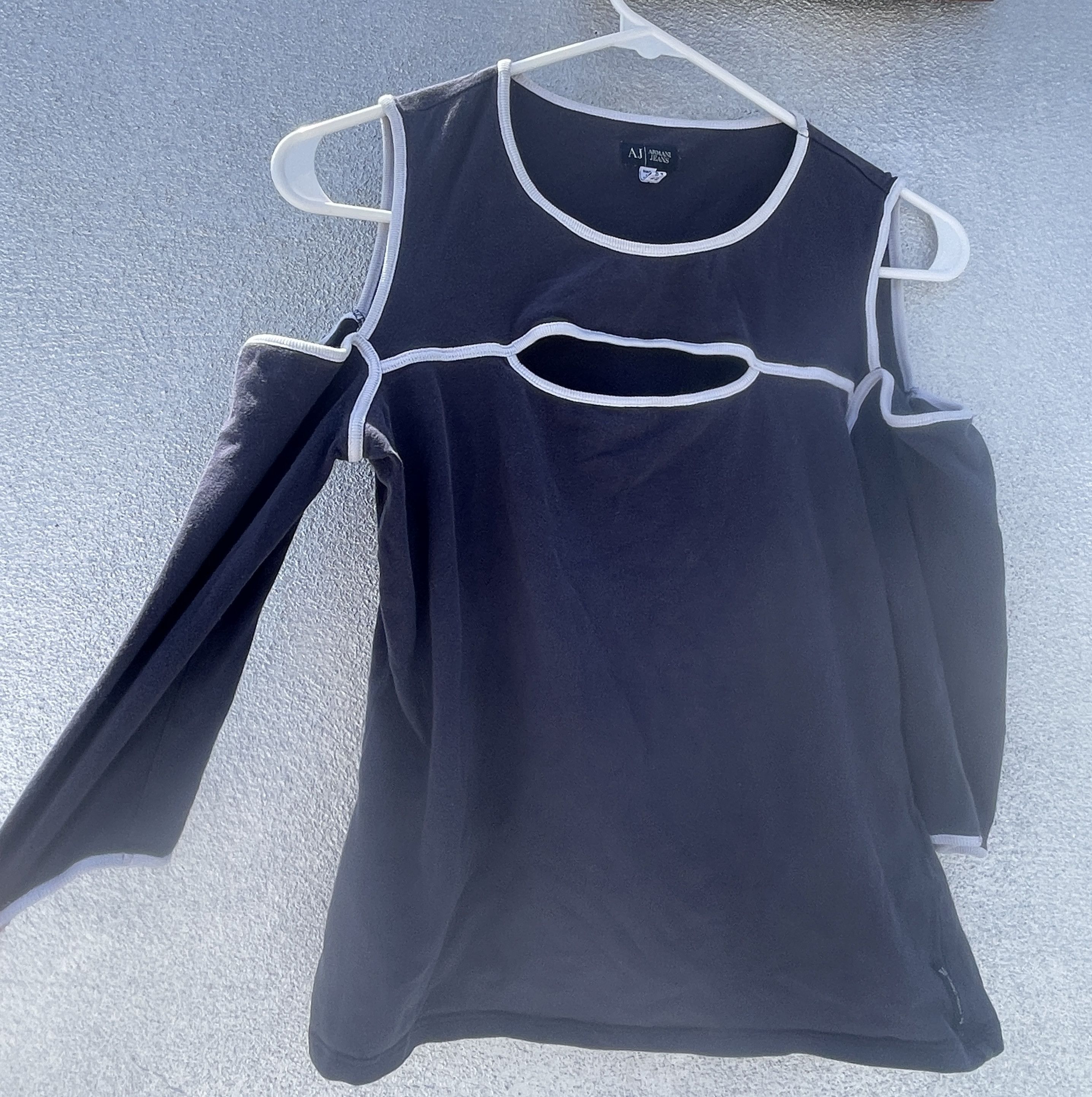 Armani Cut-Out 00s Armani Jeans Top Size XS / US 0-2 / IT 36-38 - 2 Thumbnail