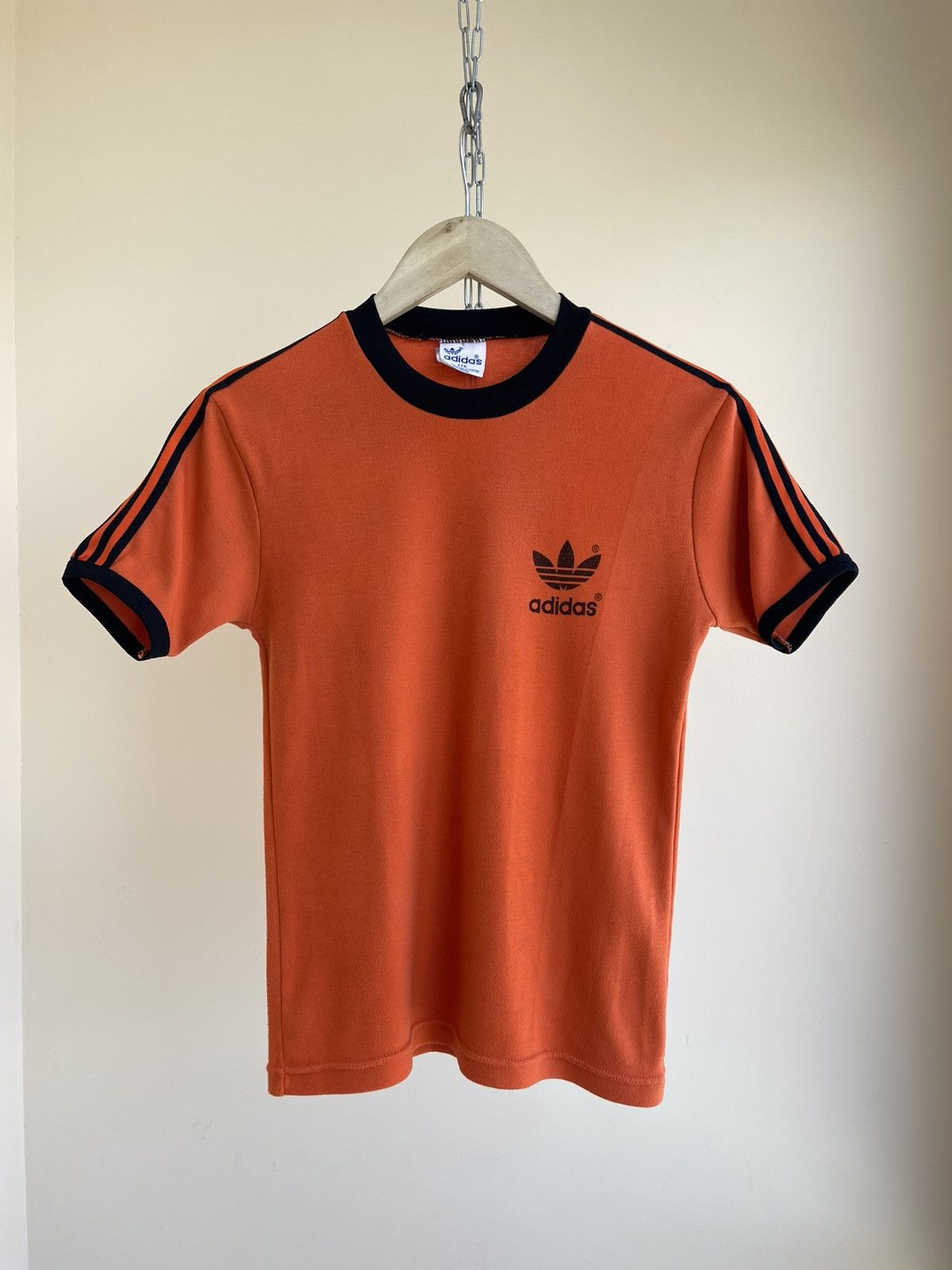 Adidas Adidas Trefoil Logo 3-Stripes Tape Ringer Jersey Vintage 70s Size US XXS / EU 40 - 1 Thumbnail