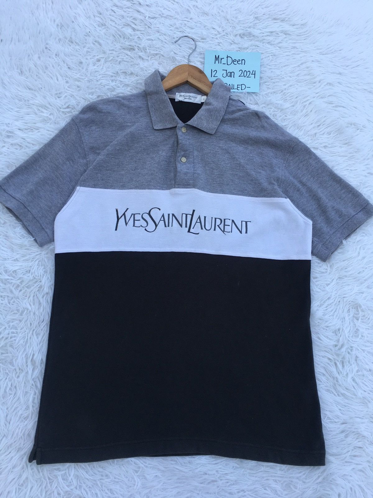 Yves Saint Laurent Rare Vintage Yves Saint Laurent Ysl Spellout Tshirt Size US L / EU 52-54 / 3 - 5 Thumbnail