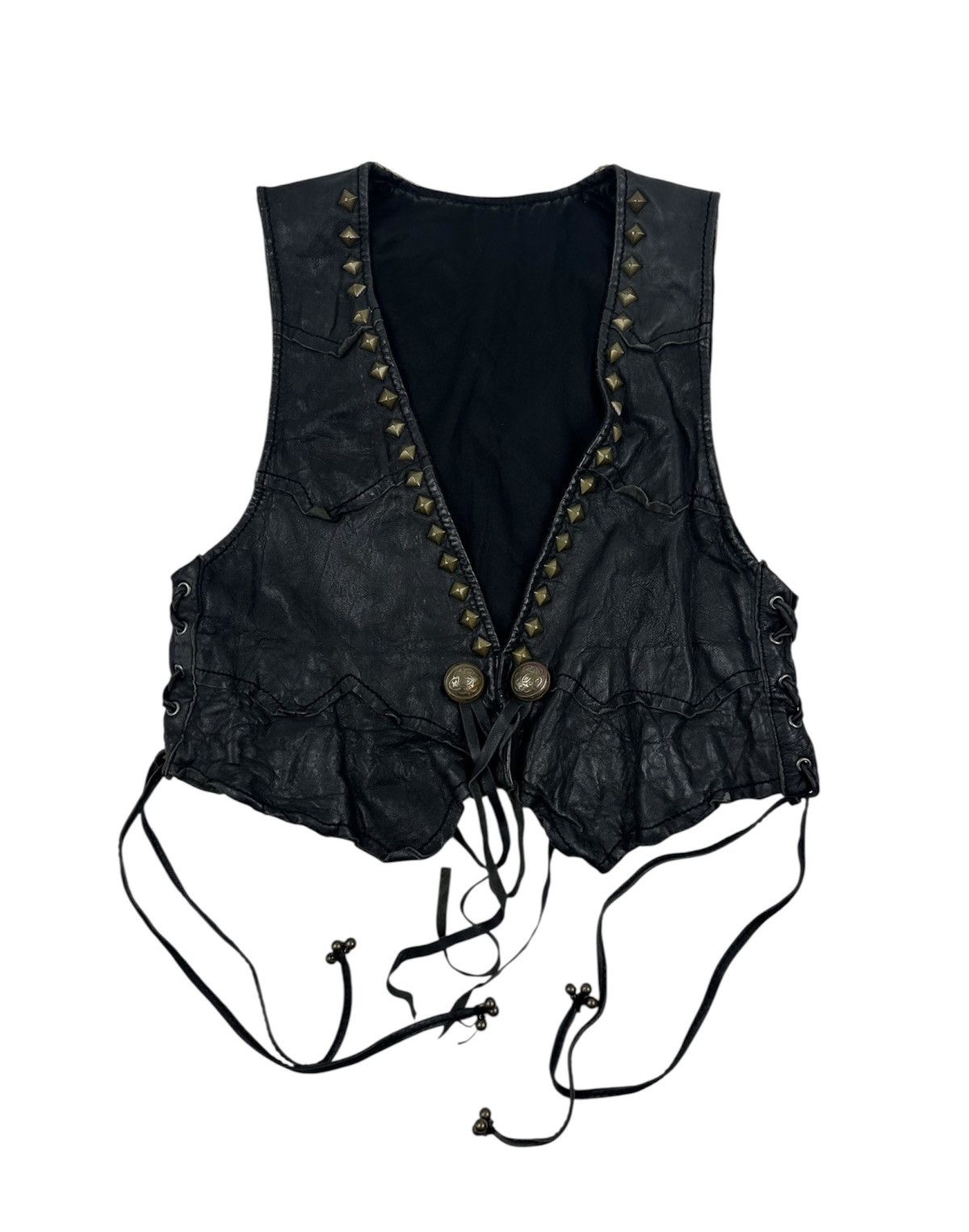 Japanese Brand Leather Vest - TC 47 Size S / US 4 / IT 40 - 1 Thumbnail
