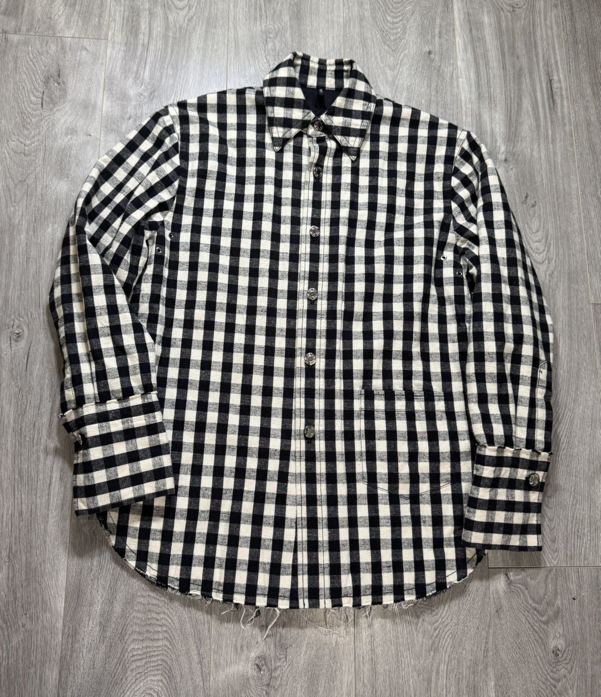 Helmut Lang HELMUT LANG Oversized Gingham Check Flannel Shirt Shacket Size US M / EU 48-50 / 2 - 1 Thumbnail