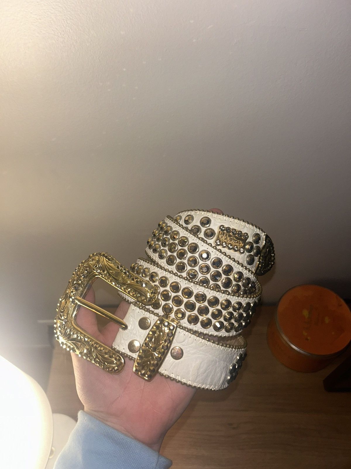 B.B. Simon Bb Simon belt gold white Size 36 - 1 Thumbnail