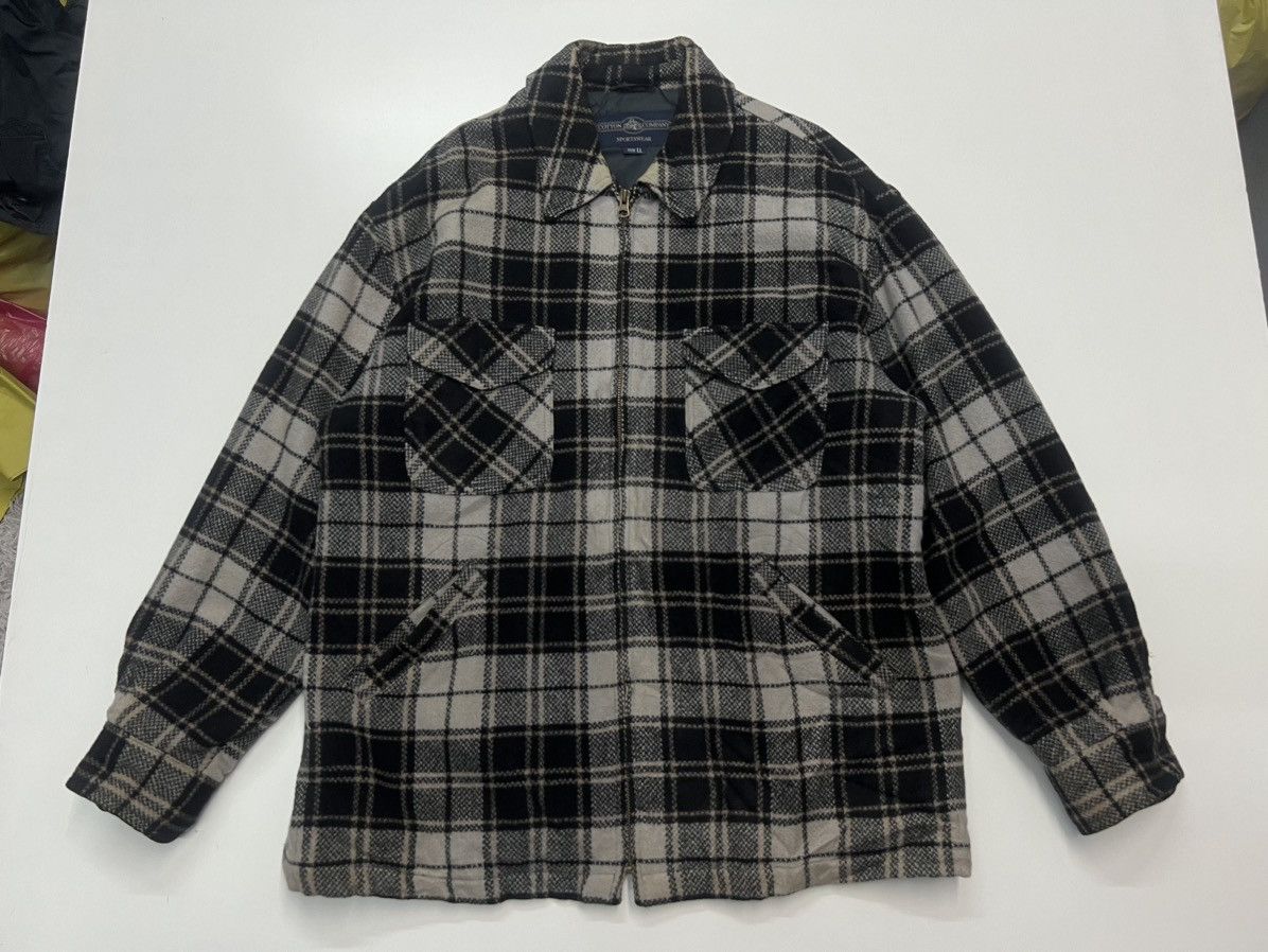 Vintage SPORTWEAR WOOL TARTAN JACKET Size US L / EU 52-54 / 3 - 2 Thumbnail