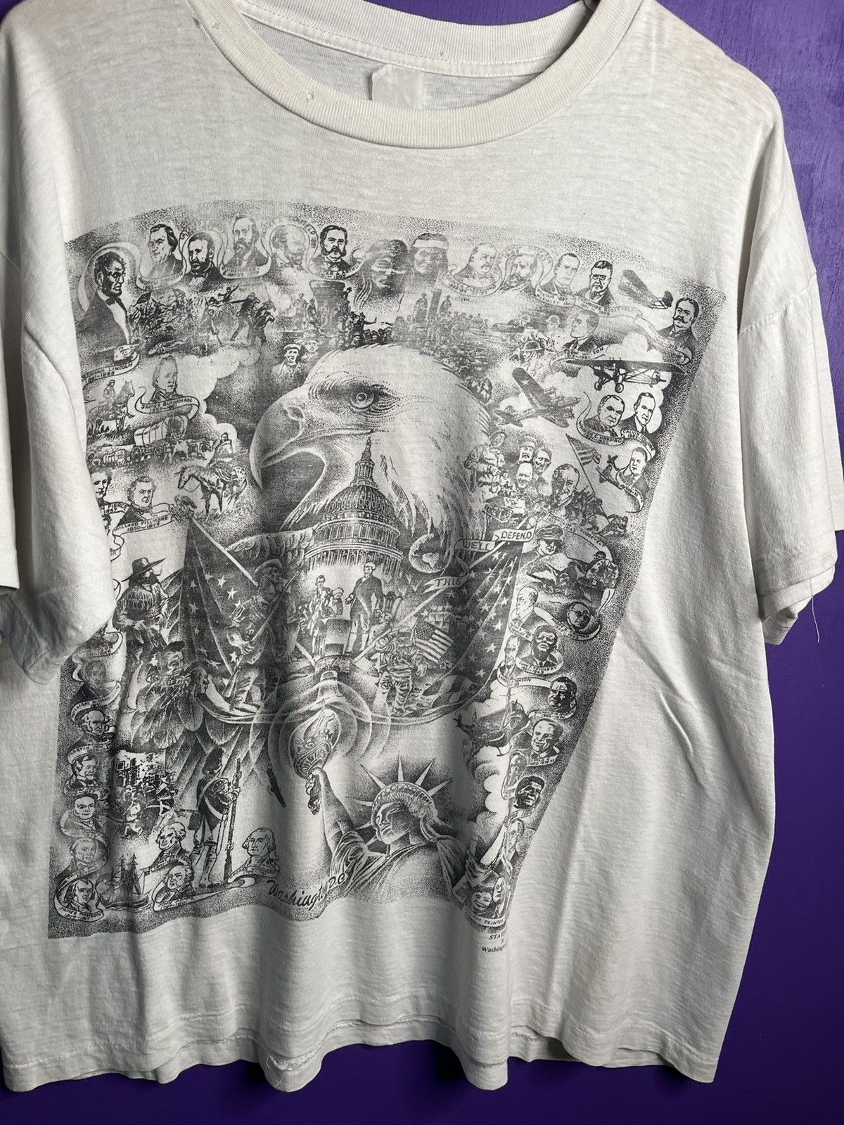 Vintage Vintage 1993 Washington DC American monuments t-shirt Size US XL / EU 56 / 4 - 3 Thumbnail
