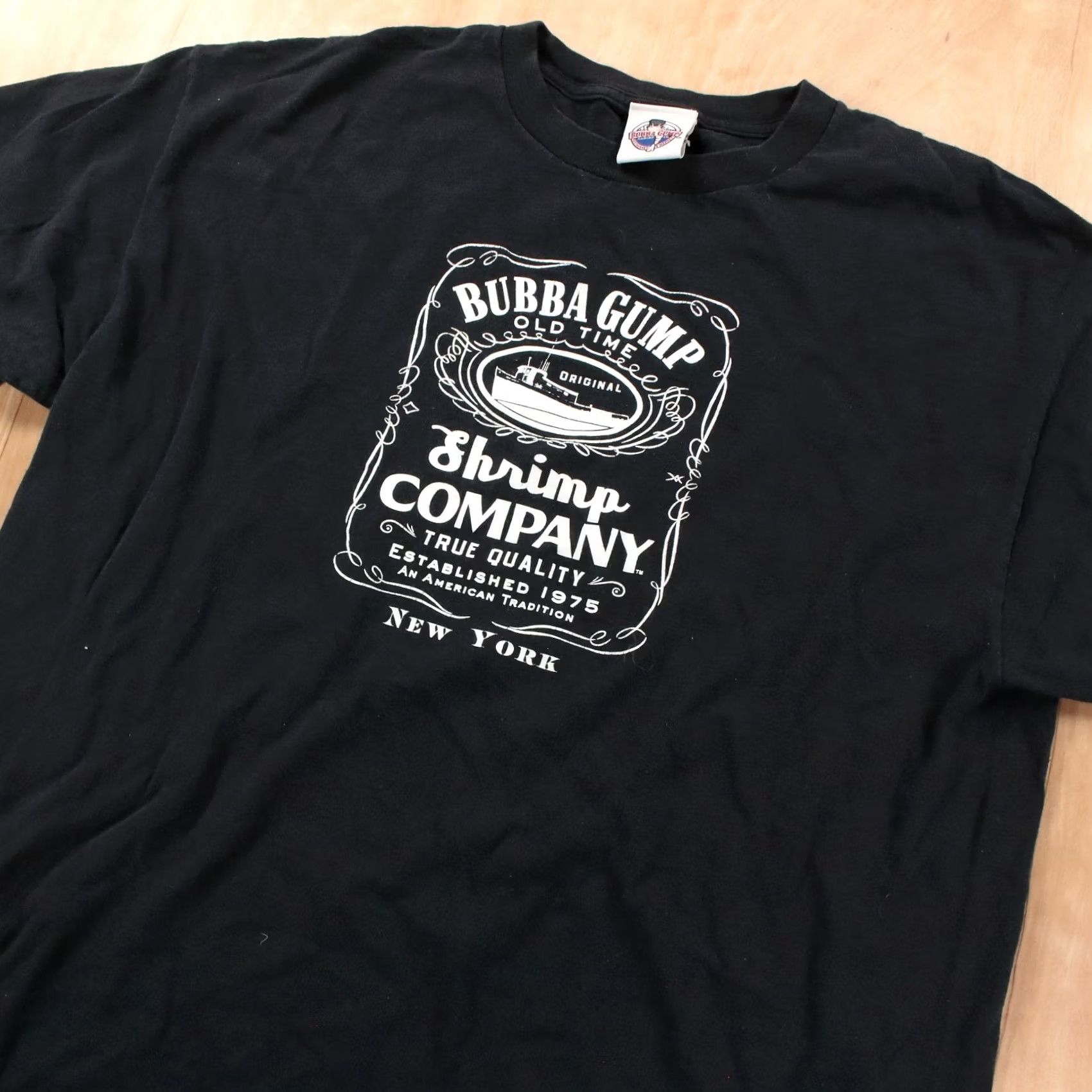 Shrimps vtg Bubba Gump Shrimp Co. Forest Gump 2004 T-Shirt XL Black Cotton Crew Neck Short Sleeve Men Vintage" Size US XL / EU 56 / 4 - 2 Thumbnail