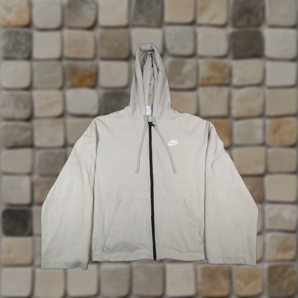 Nike Nike Tech Fleece Hoodie Womens Large Beige Cotton Full Zip Fleece Hoodie Size L / US 10 / IT 46 - 1 Thumbnail