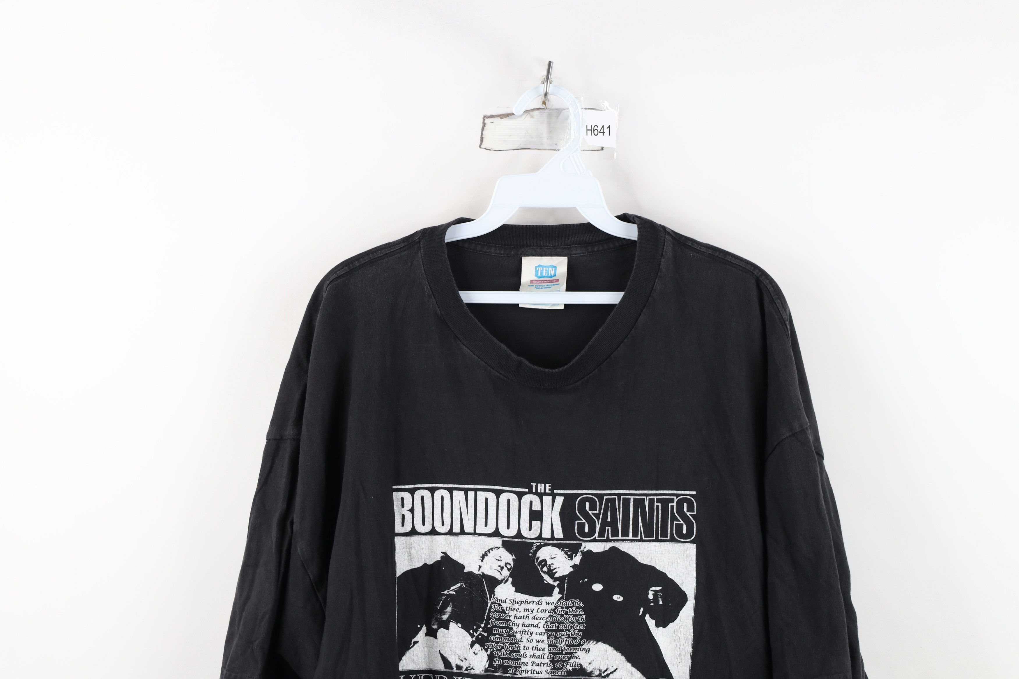 Vintage Vintage 90s The Boondock Saints Veritas Aequitas T-Shirt Size US XXL / EU 58 / 5 - 2 Thumbnail