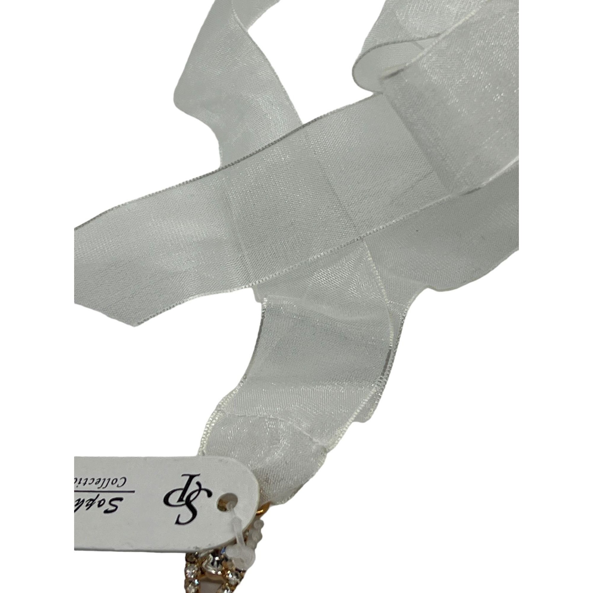 Other Sophia Collection Clear Rhinestone Ribbon Belt Wedding Bride Size ONE SIZE - 4 Thumbnail