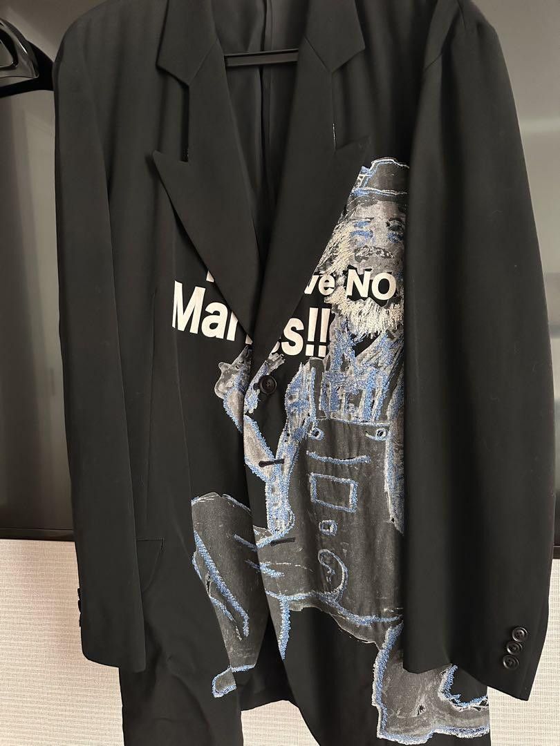 Yohji Yamamoto POUR HOMME Deformation Collar Print Jacket HK-J53 