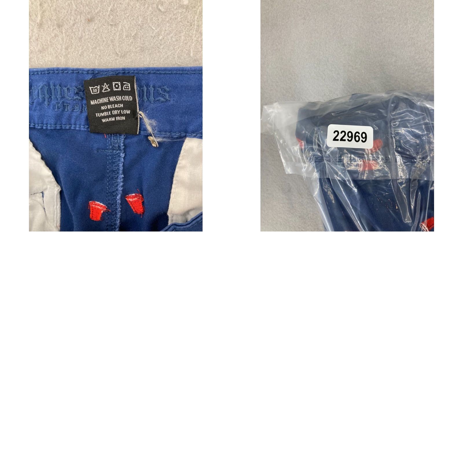 Vintage Request Jeans Mens Shorts 34 Blue Solid Chino Flat Front Casual mid rise 34in Cotton Blend Mens Shorts Blue Size US 34 / EU 50 - 8 Thumbnail