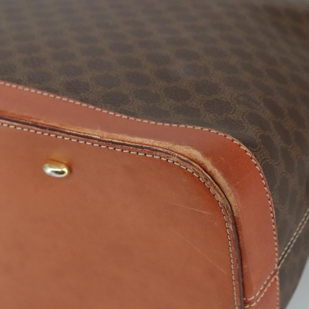 Celine CELINE Macadam Canvas Hand Bag Pvc Leather Brown Gold Size ONE SIZE - 16 Thumbnail