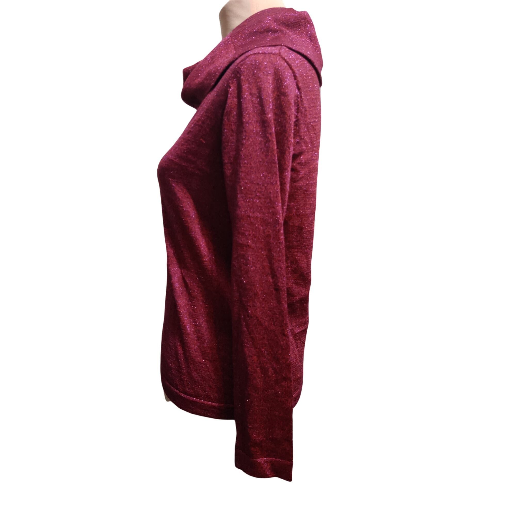 Coldwater Creek Coldwater Creek PS Red Purple Shimmer Cowl Neck Sweater Peti Size S / US 4 / IT 40 - 9 Thumbnail