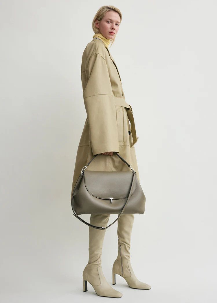 Toteme os11x0726 Size: OS / T-Lock Leather Satchel Bag in Taupe Size ONE SIZE - 3 Thumbnail