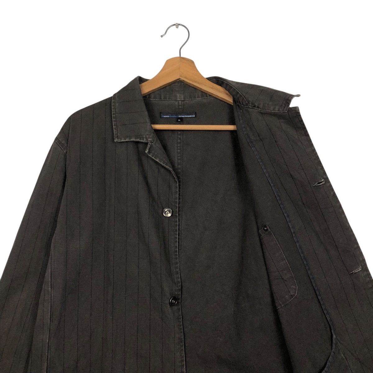 Japanese Brand Scyes Pinstripe Lightweight Mac Jacket Issey Miyake Hickory Size US L / EU 52-54 / 3 - 13 Thumbnail