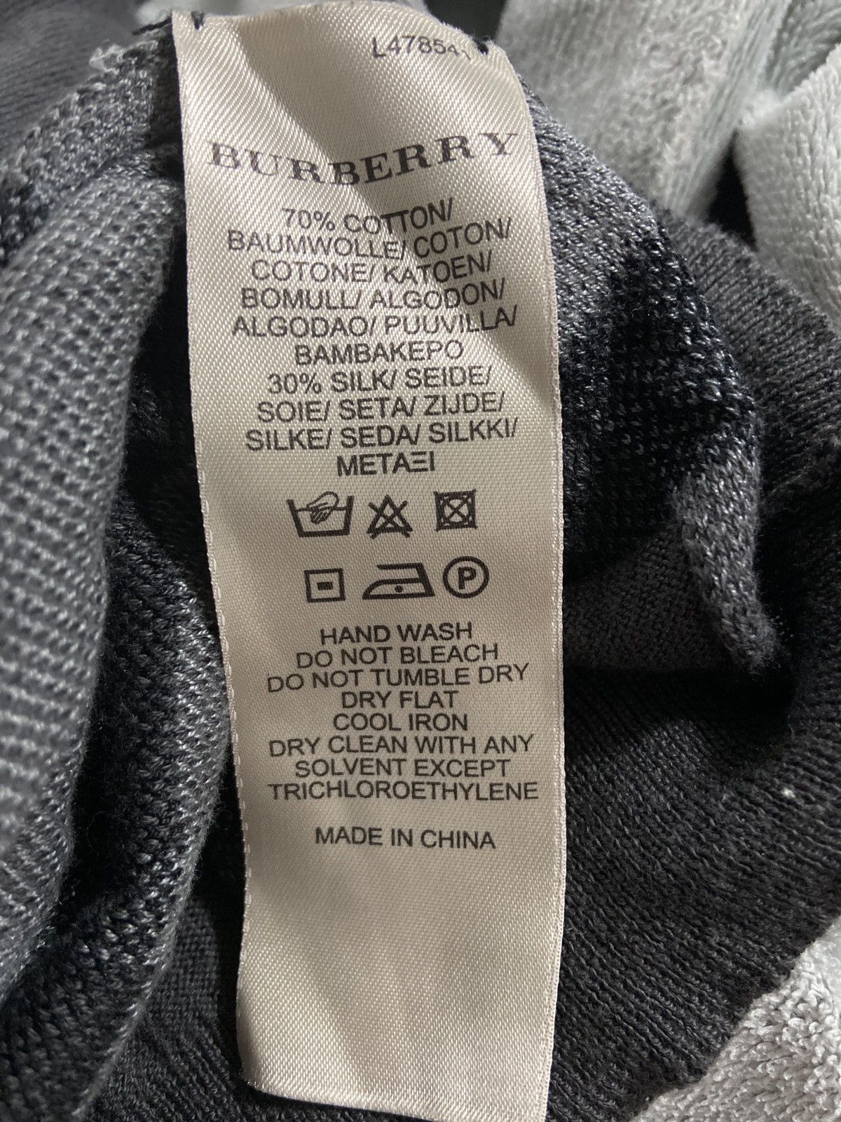 Burberry Burberry London Men’s Grey Check Cardigan Cotton/Silk Blend Size US L / EU 52-54 / 3 - 6 Thumbnail