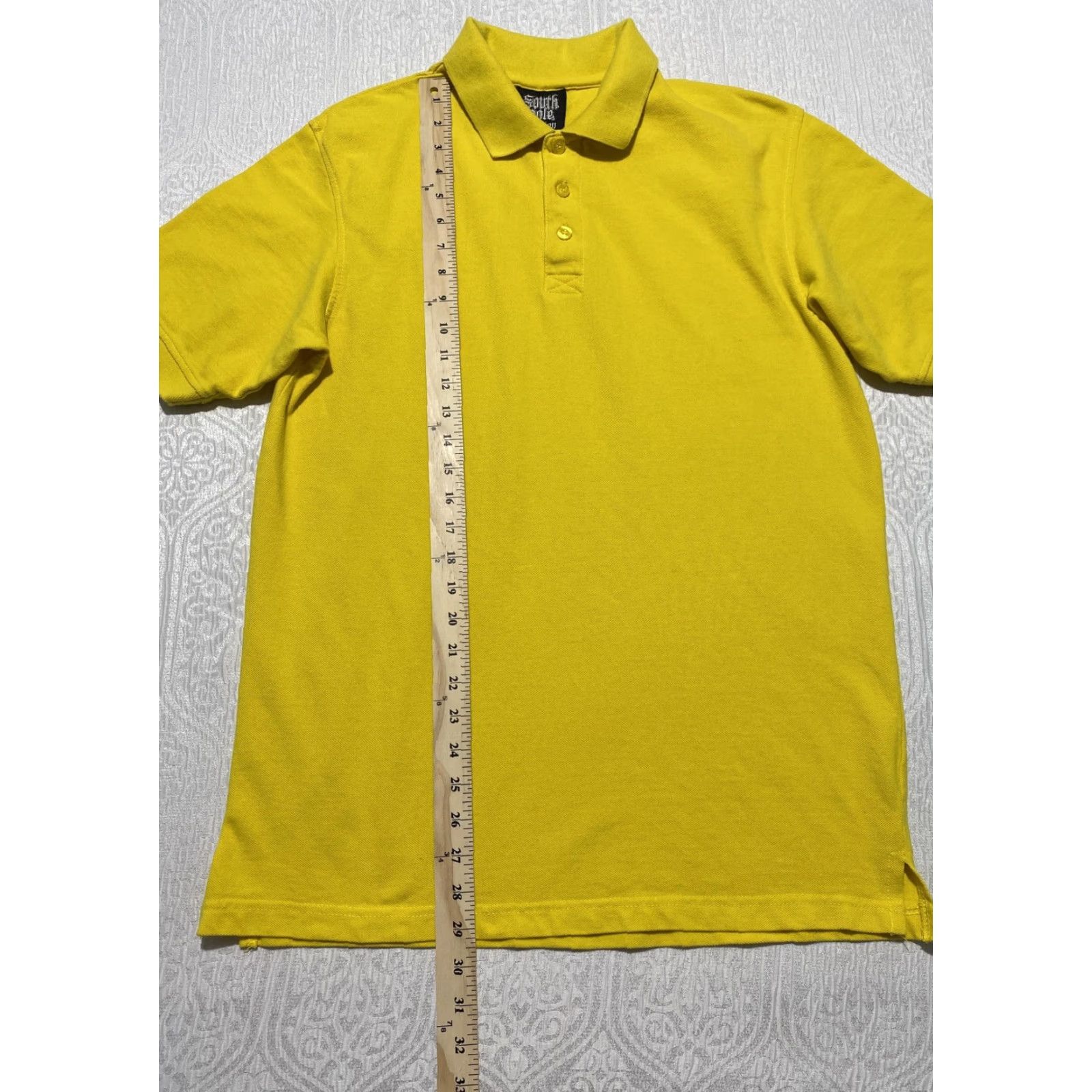 Southpole South Pole Polo Shirt Mens M Yellow Short Sleeve Cotton Solid Size US M / EU 48-50 / 2 - 6 Thumbnail