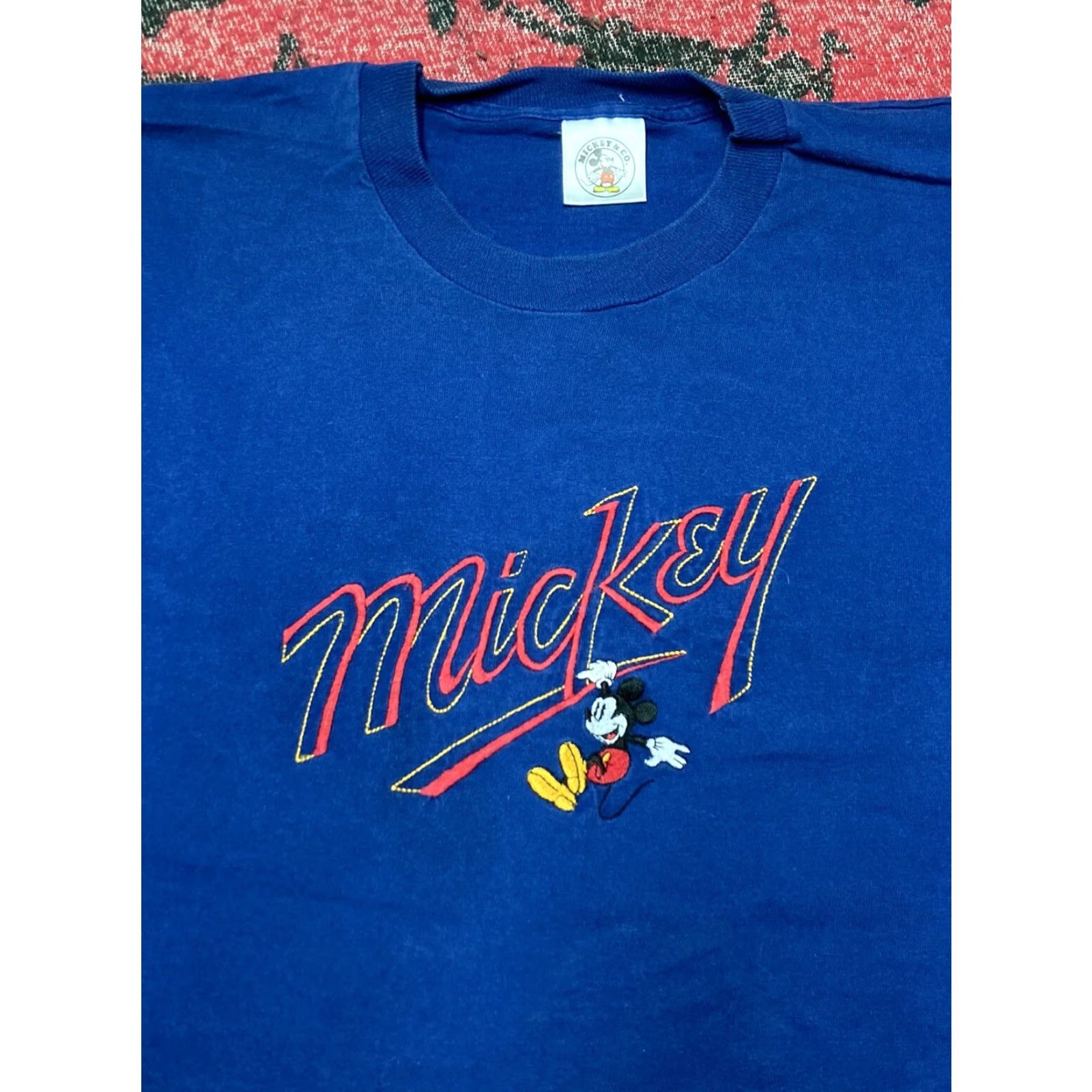 Disney VINTAGE Mickey Mouse T-Shirt Embroidered 90s 3XL Men Blue Disney Graphic Shirt Size US XXL / EU 58 / 5 - 3 Thumbnail