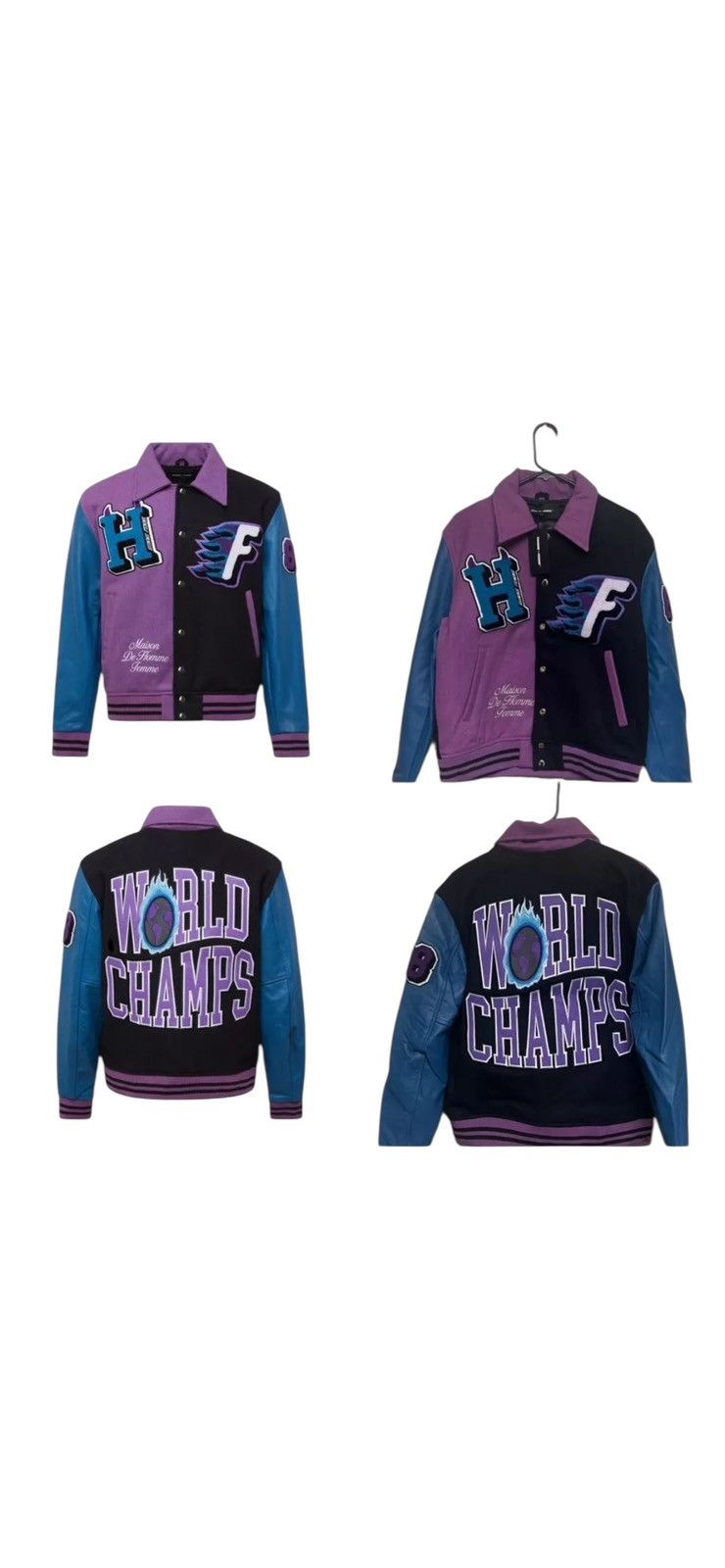 Homme + Femme La Homme Femme Small ( Fits Like Medium ) Varsity Jacket Purple Size US S / EU 44-46 / 1 - 1 Thumbnail