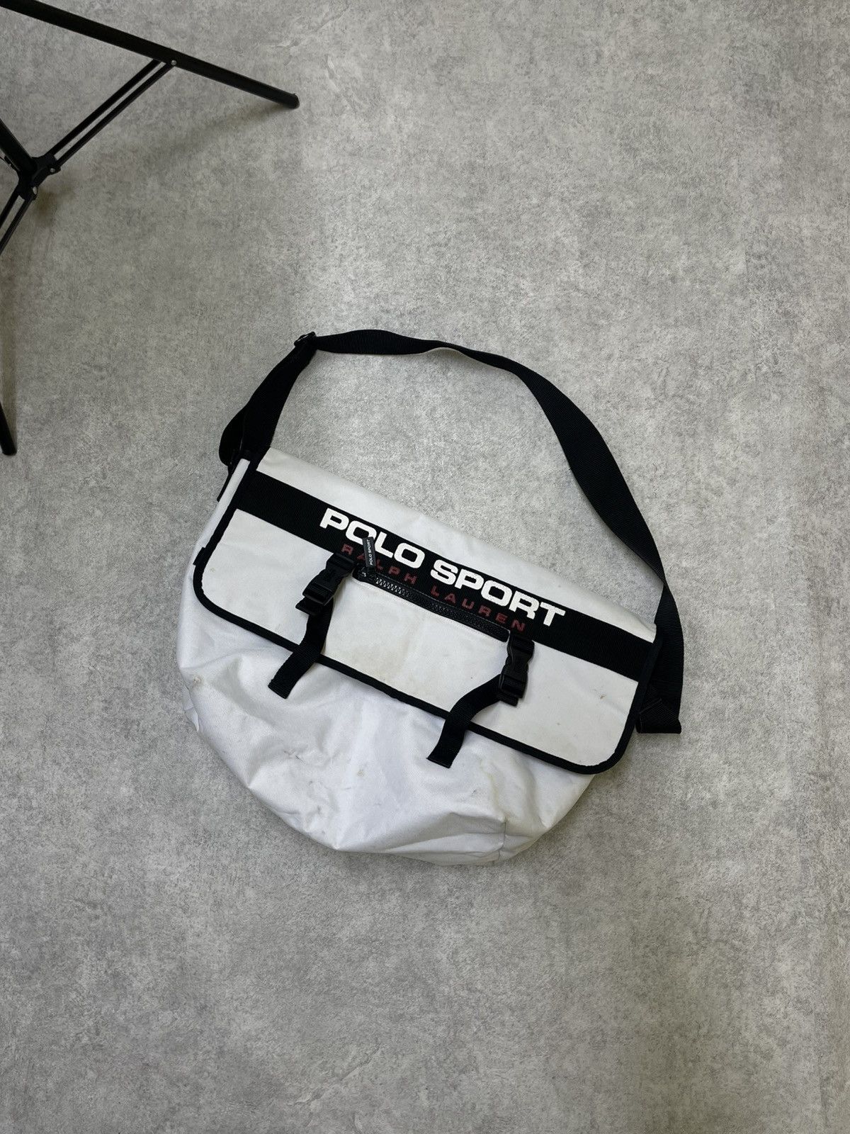 Japanese Brand × Polo Ralph Lauren × Vintage Polo Sport Ralph Lauren Tactical Messenger Bag — Clean White Size ONE SIZE - 1 Thumbnail
