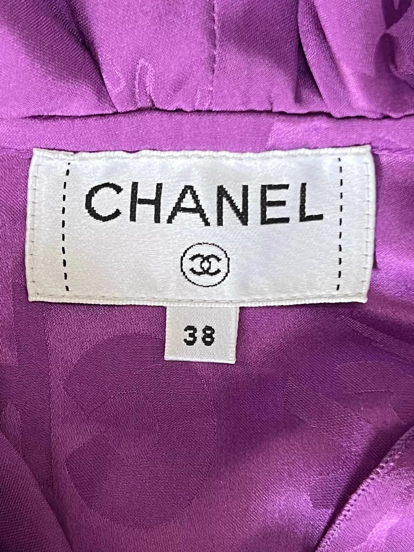 Chanel Chanel Purple Silk Sleeveless Shirt 36 Near Mint Size S / US 4 / IT 40 - 5 Thumbnail