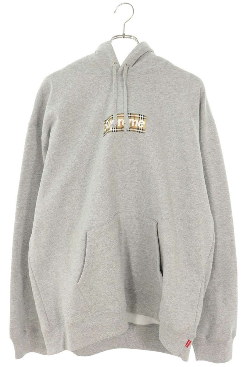 Burberry × Supreme Supreme X Burberry GREY HOODIE | Grailed