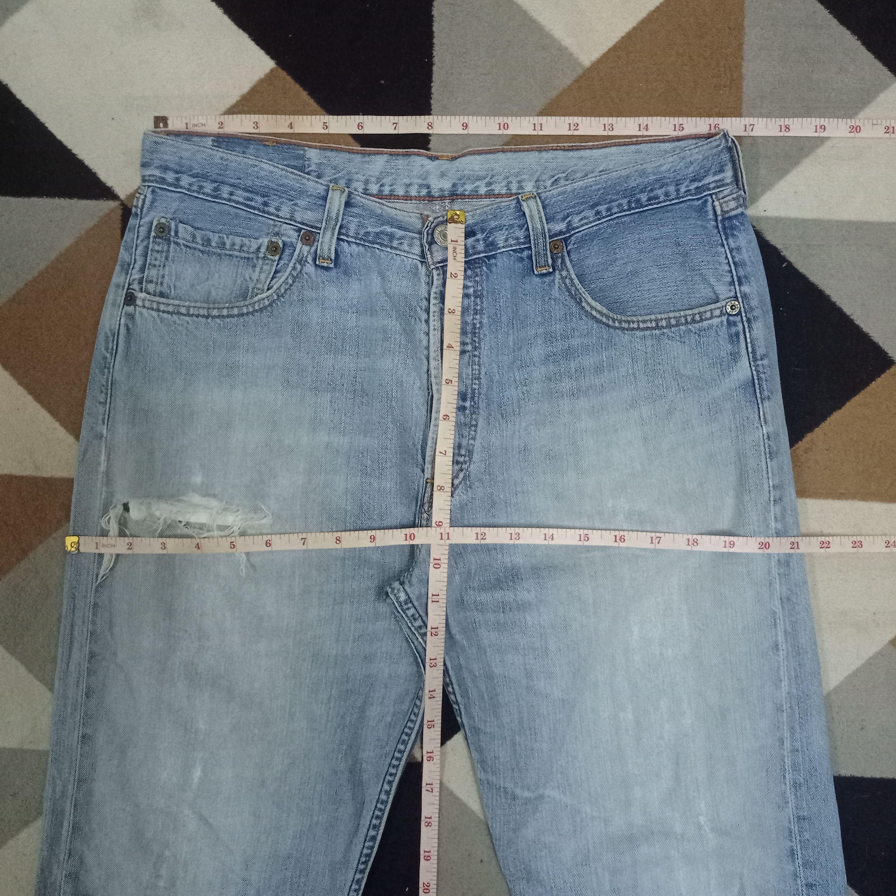 Levi's × Levi's Vintage Clothing Vintage Levis 501 Fade Wash Distressed Baggy Jeans 32x30 Size US 32 / EU 48 - 10 Thumbnail