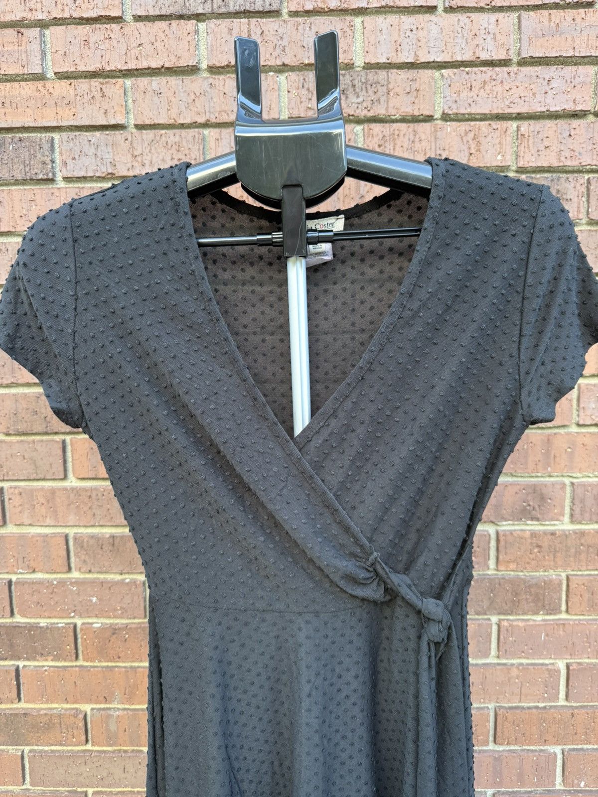 Other Rolla Coster Faux Wrap Surplice Little Black Dress Swiss Dot Size S / US 4 / IT 40 - 2 Thumbnail