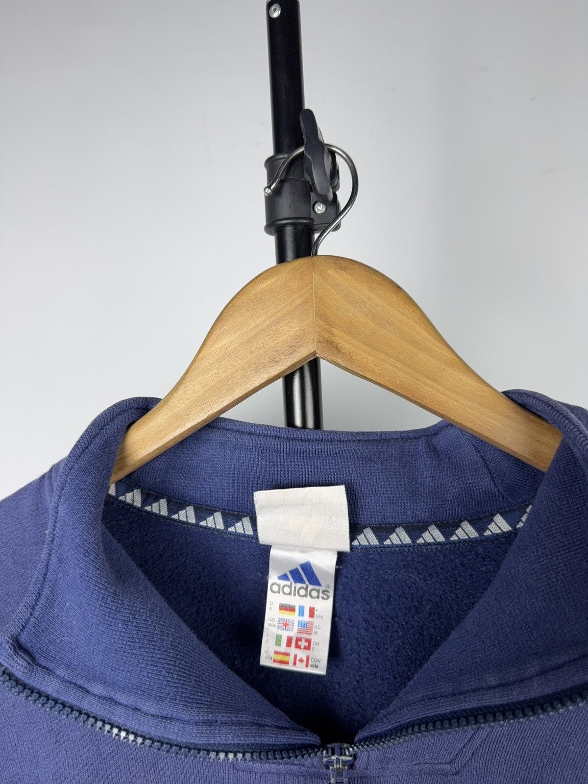 Adidas Vintage 90s Retro Y2K adidas Back Zip Sweatshirt Rare Navy Size US M / EU 48-50 / 2 - 8 Thumbnail