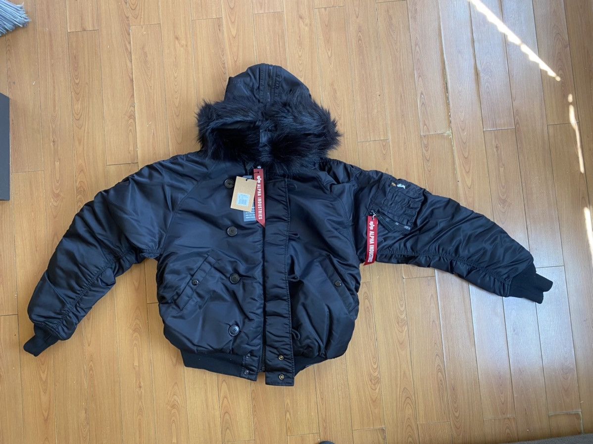 image of Stüssy X Alpha Industries Alpha Kryptek Camo N2B Jacket in Black, Men's (Size Large)