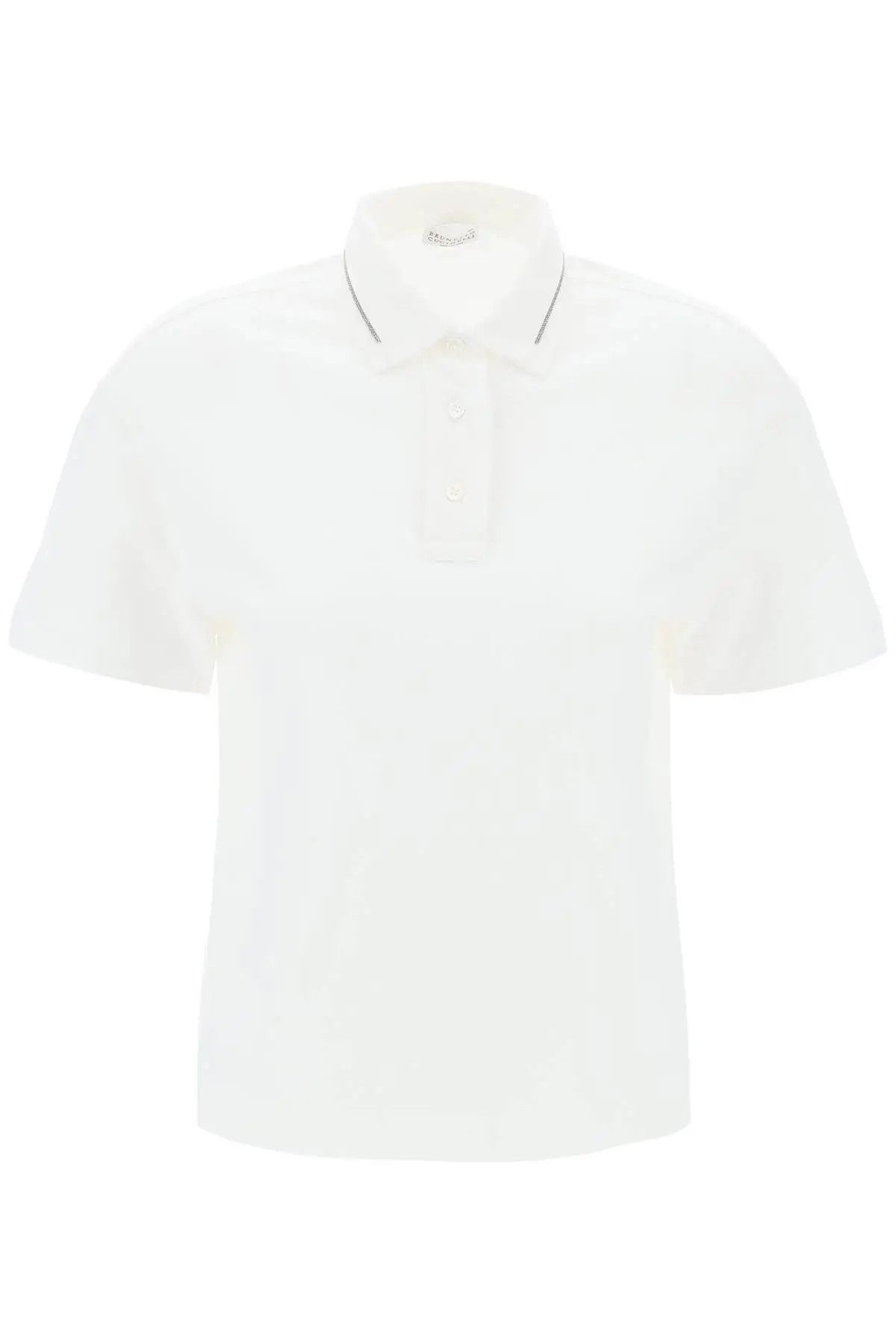 image of Brunello Cucinelli O1S22I1N0424 Polo Shirt In White, Women's (Size XS)