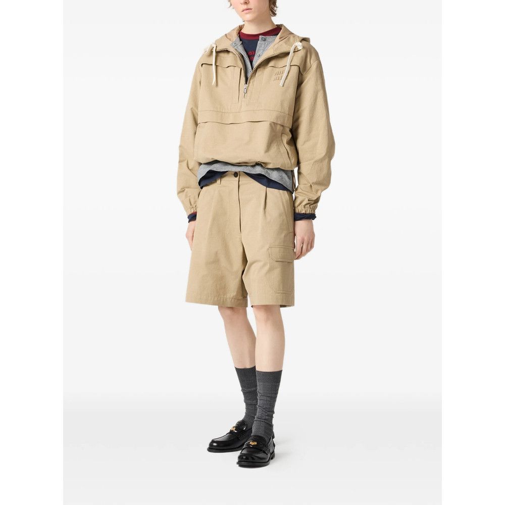 Miu Miu Miu Miu NEUTRALS Jackets - Oversized Jackets Size M / US 6-8 / IT 42-44 - 1 Thumbnail