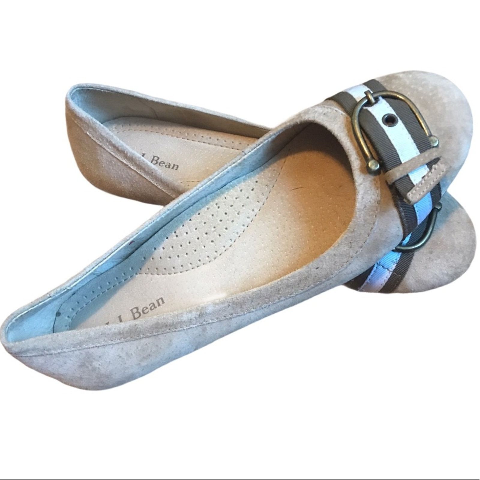 L.L. Bean L.L Bean Tan Suede Buckle Flats Size US 7 / IT 37 - 2 Thumbnail