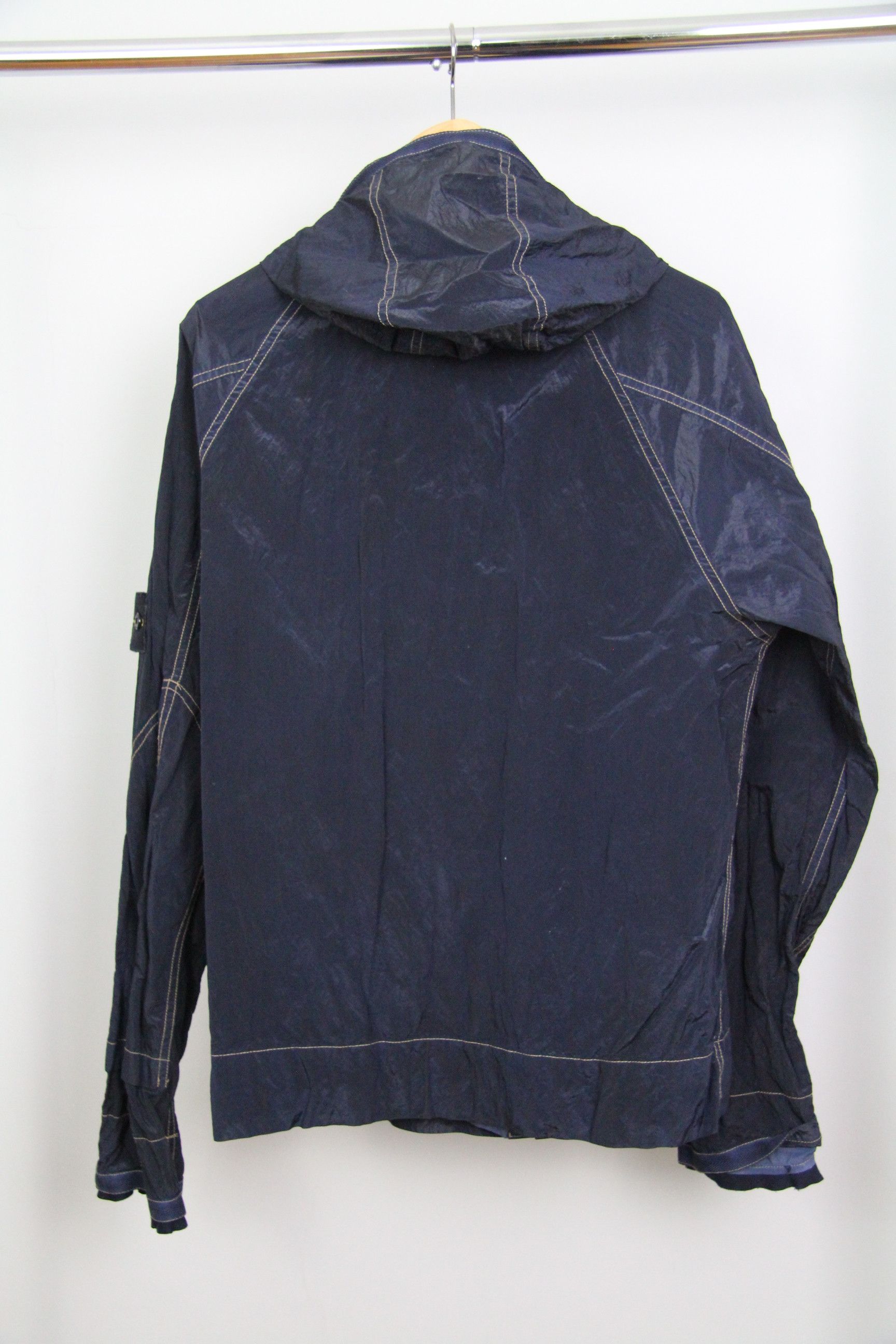 Stone Island S/S 2005 Navy Blue Nylon Shimmer Hooded Jacket Size US L / EU 52-54 / 3 - 5 Thumbnail