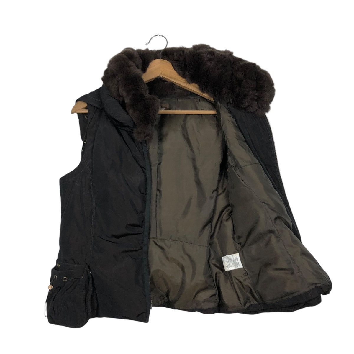 Japanese Brand 🔥VINTAGE BIKER VEST VENT DE MER MINK FUR COLLAR Size US M / EU 48-50 / 2 - 14 Thumbnail