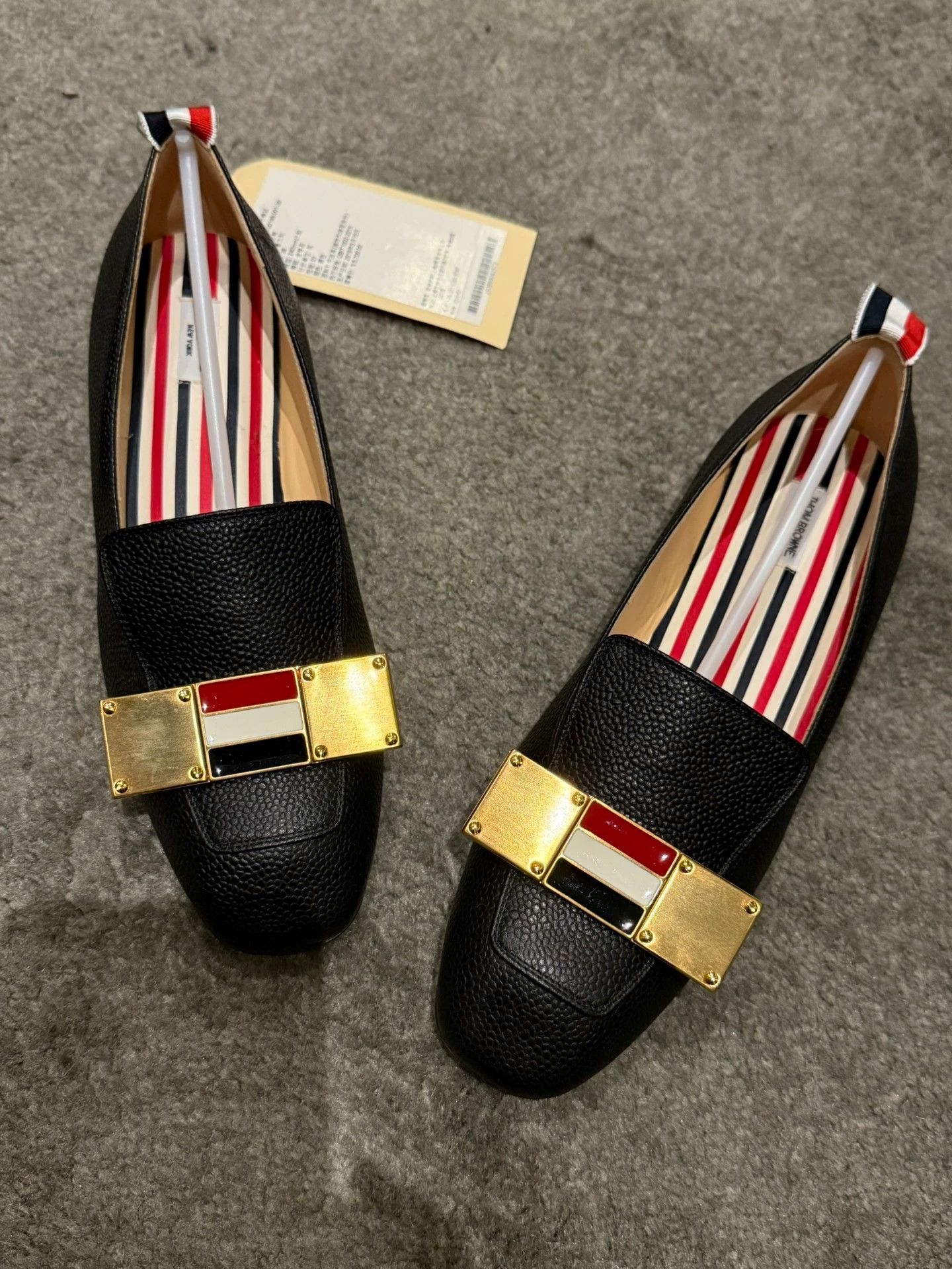 Thom Browne Thom Browne Women's 38 Three-Tone Toe Leather Slip-On Flats Size US 7.5 / IT 37.5 - 4 Thumbnail