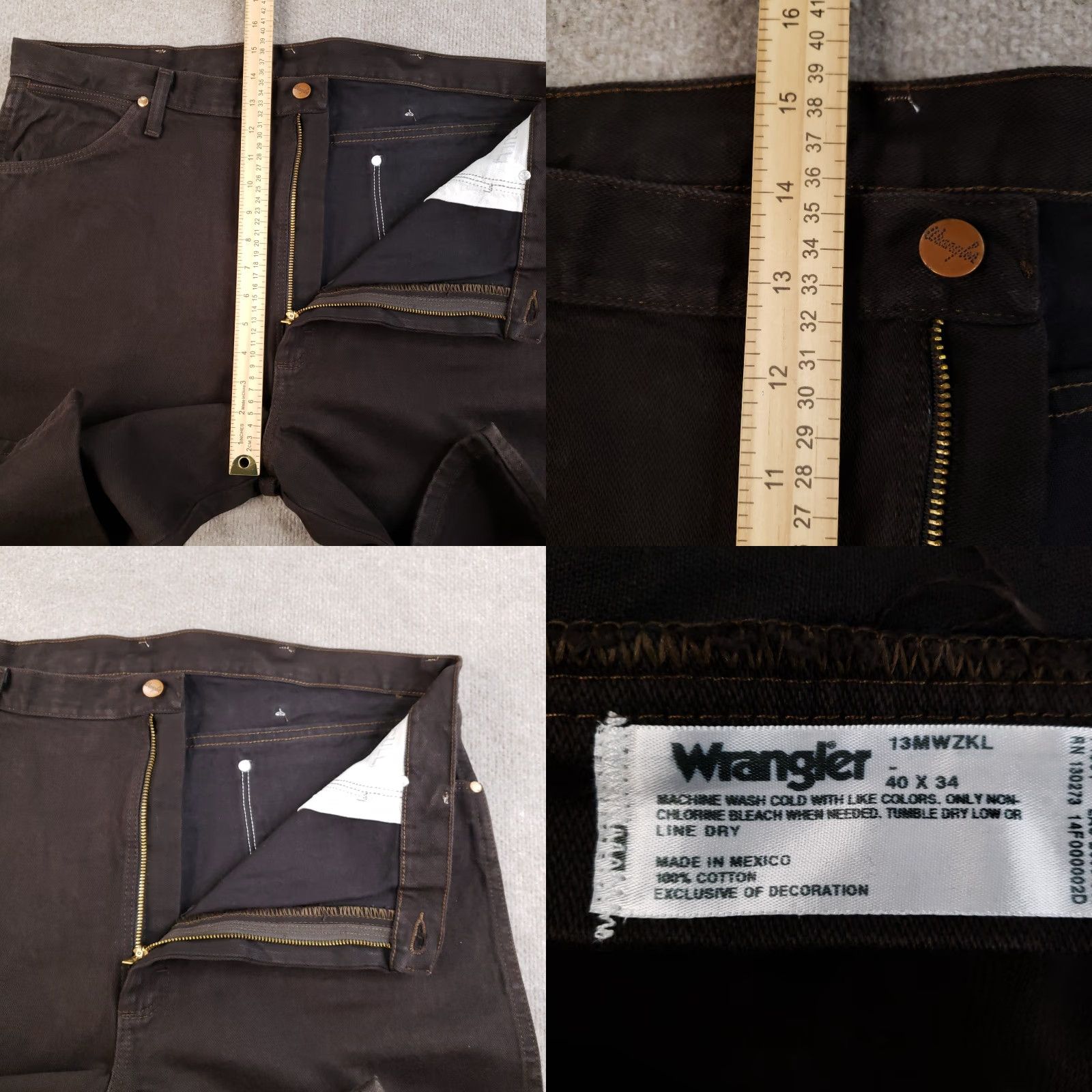 Wrangler VINTAGE Wrangler Jeans Men 40x30 Straight Fit Black Denim 13MWZKL Classic Workwear Size US 40 / EU 56 - 8 Thumbnail