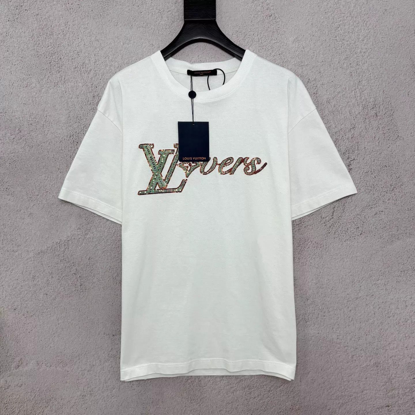 Louis Vuitton LV White Sequin Beaded Embellished T-shirt L New Size US L / EU 52-54 / 3 - 1 Thumbnail