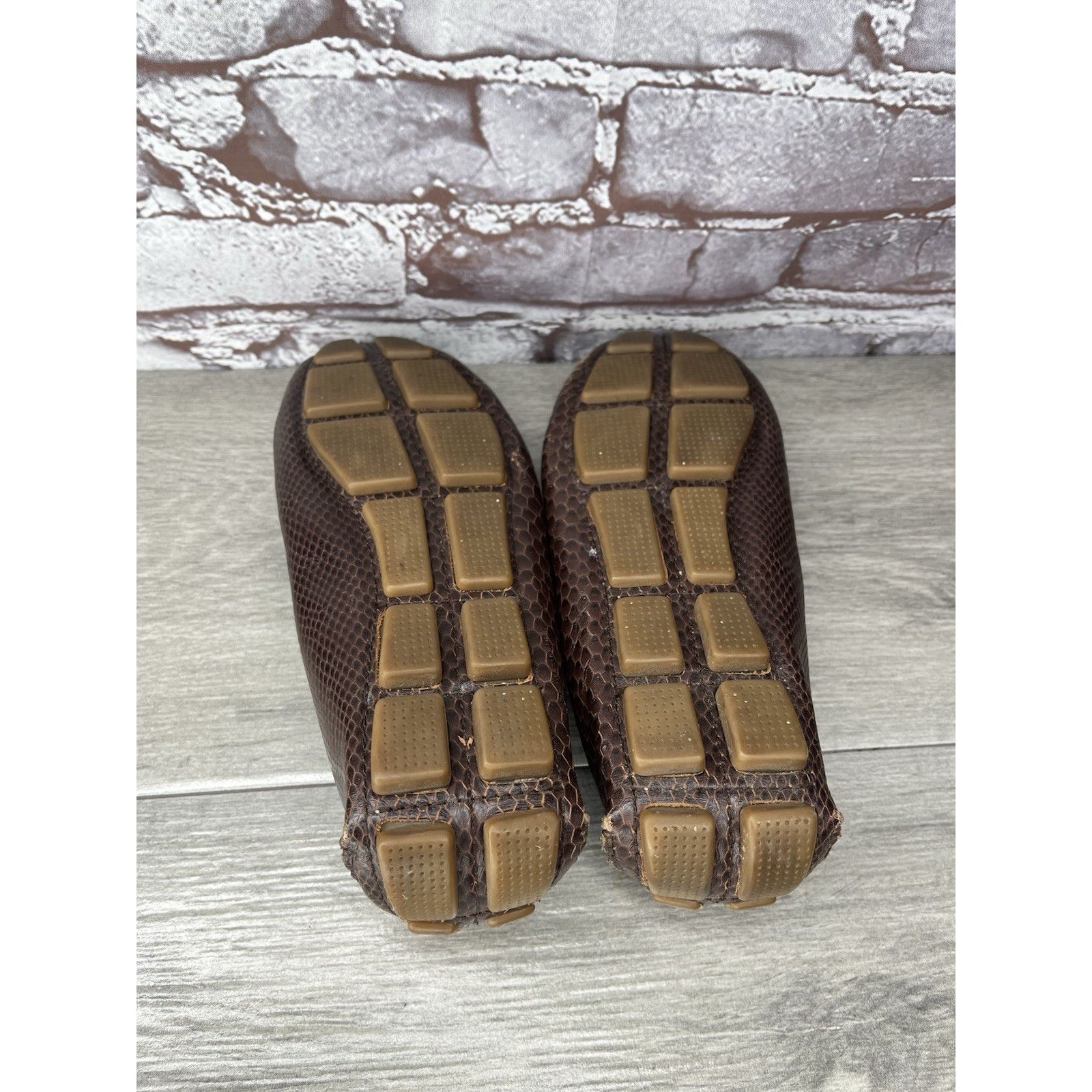 Cole Haan COLE HAAN Dark Mocha Brown Leather Python Print Shelby Flats Size US 7.5 / IT 37.5 - 9 Thumbnail