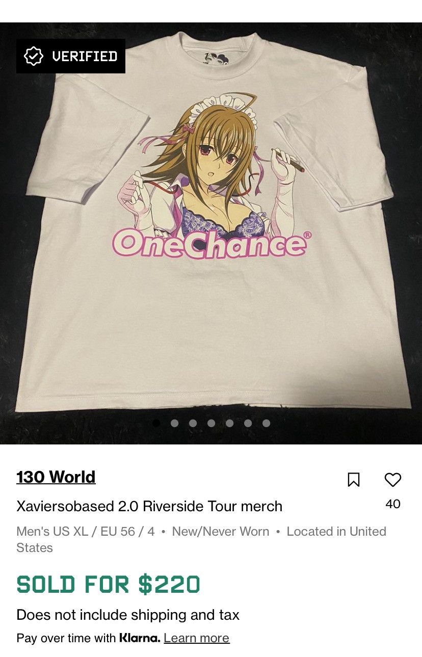 130 World Xaviersobased 2.0 Riverside Tour merch Size US XL / EU 56 / 4 - 6 Thumbnail