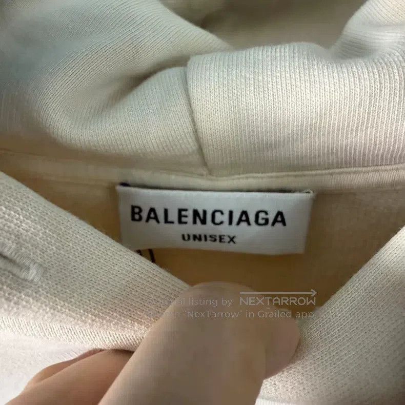 Balenciaga Balenciaga Beige Underline Logo Hoodie Size US M / EU 48-50 / 2 - 3 Thumbnail