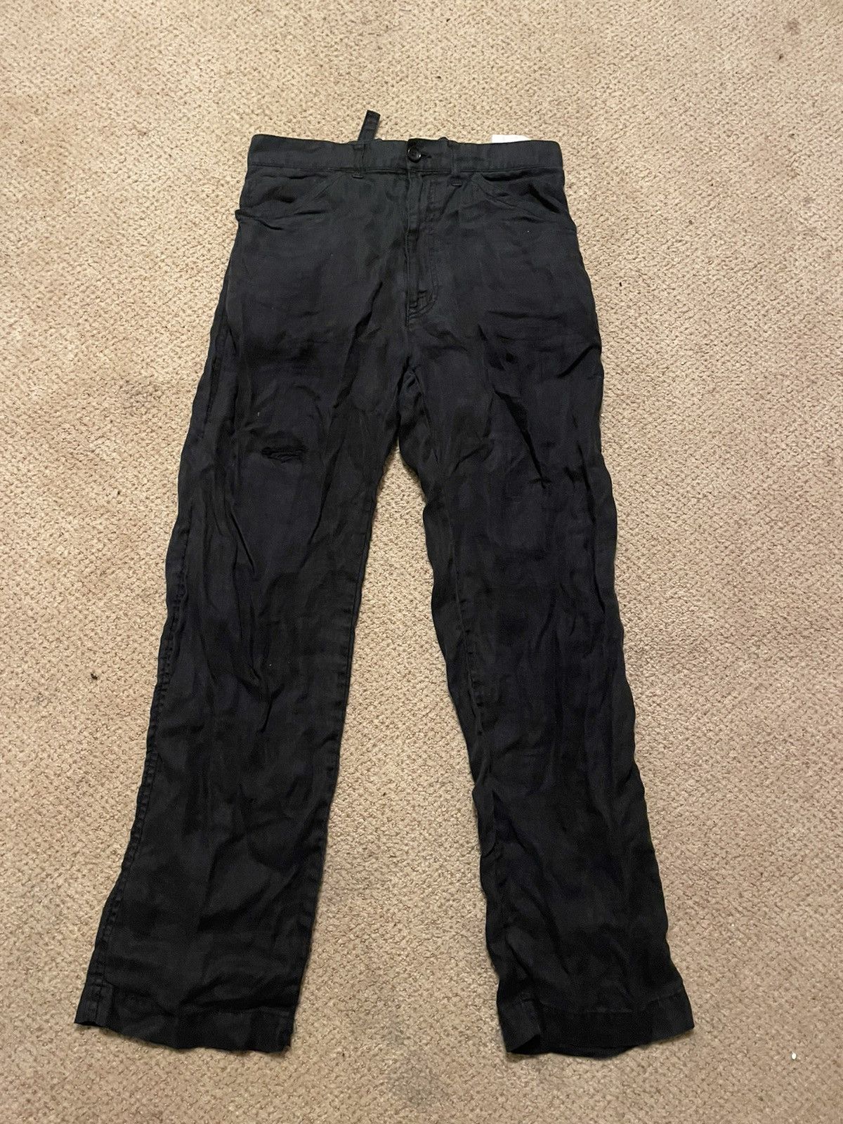 Comme des Garcons Homme AD 2009 Buckle-back Linen pants Size US 30 / EU 46 - 1 Thumbnail
