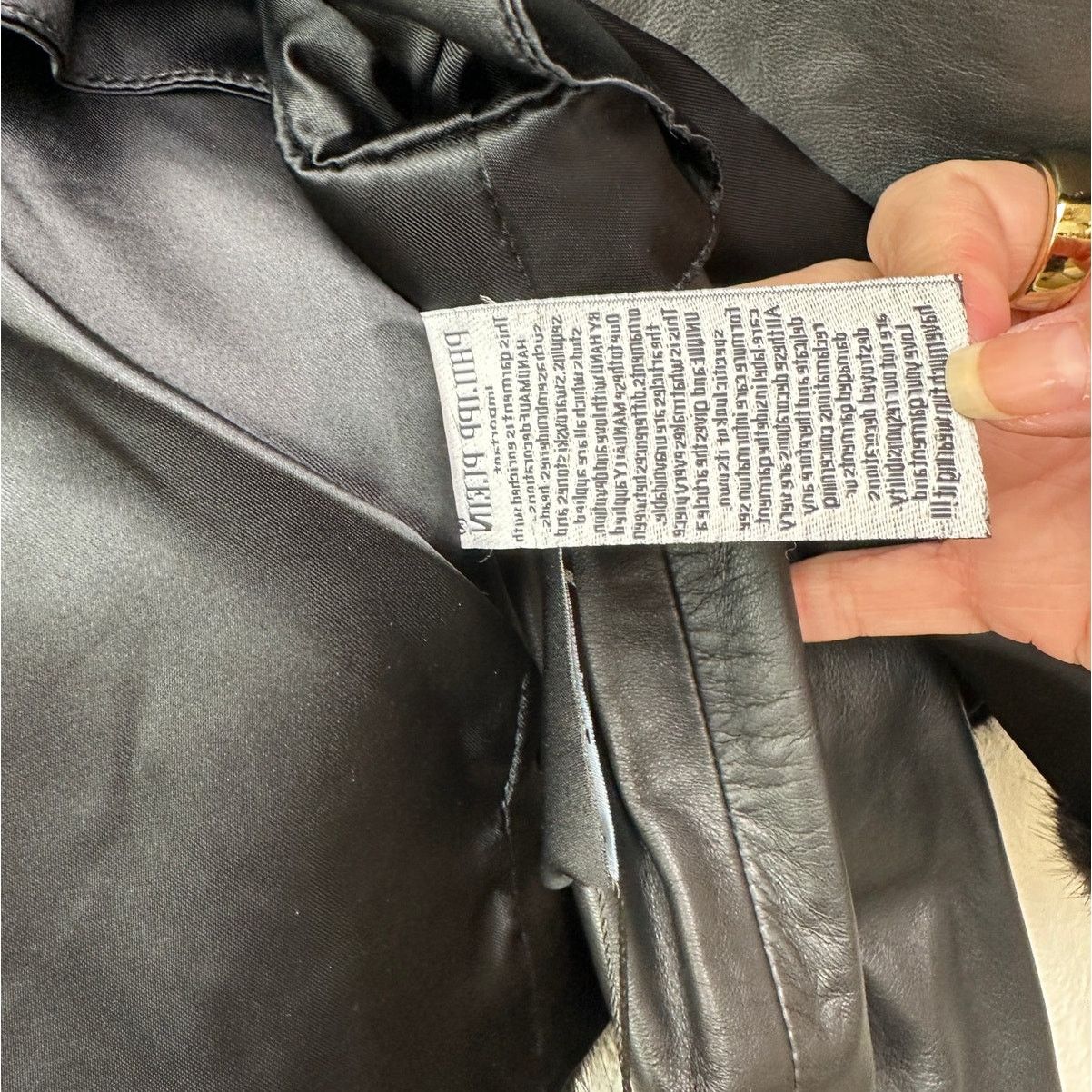 Philipp Plein NWT Philipp Plein “I Was Here” Fur Leather Jacket Black RARE Size M / US 6-8 / IT 42-44 - 19 Thumbnail
