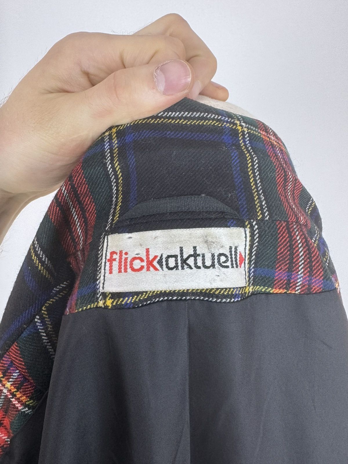 Other Flick Aktuell Long Blazer Double breasted Wool Plaid Jacket Size L / US 10 / IT 46 - 6 Thumbnail