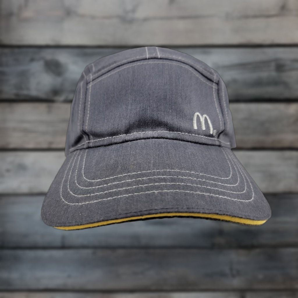 Vintage VINTAGE McDonald's Distressed 5 Panel Cotton Hat Strap Timeless Elements Denim Ball Cap Mens Adjustable Gray Size ONE SIZE - 1 Thumbnail