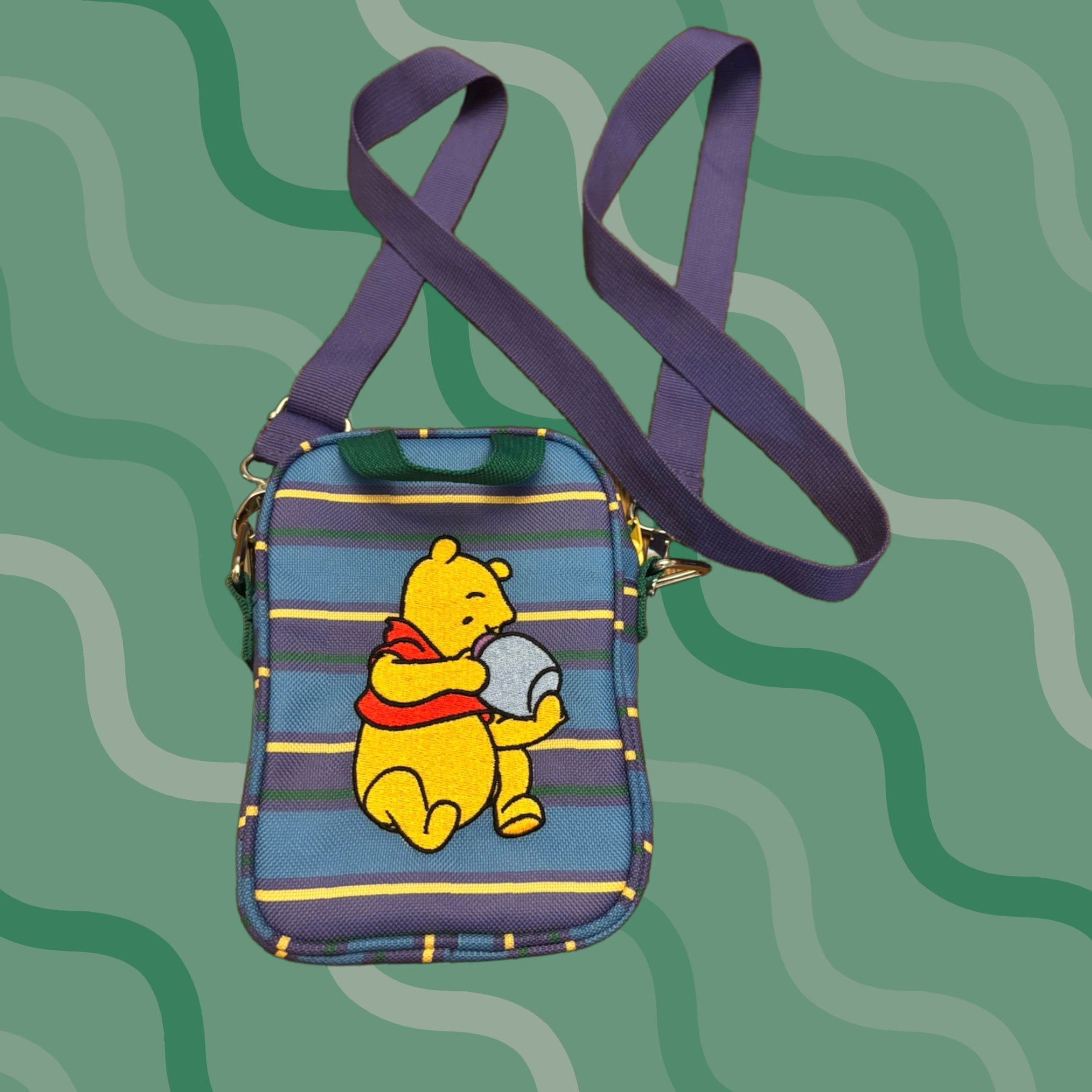Disney VINTAGE Disney Winnie The Pooh Crossbody Bag Women's Small Blue Turtle Black Crossbody Strap Tigger Cartoon Purse Size ONE SIZE - 1 Thumbnail